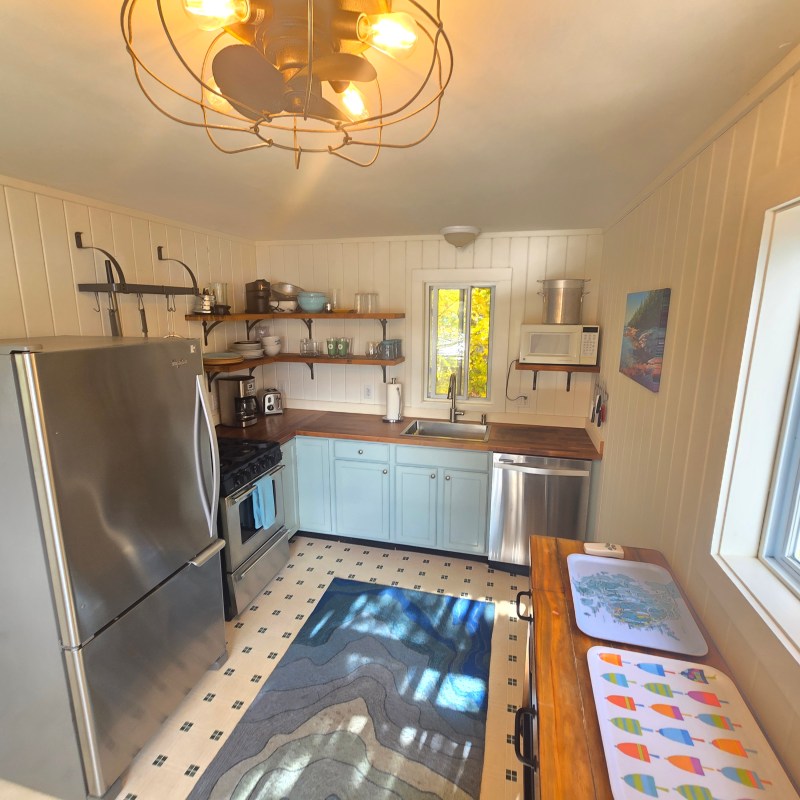 a room with a large window