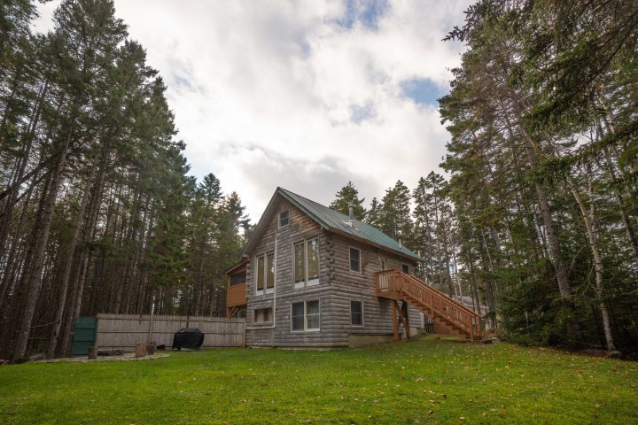 a tree in front of a house